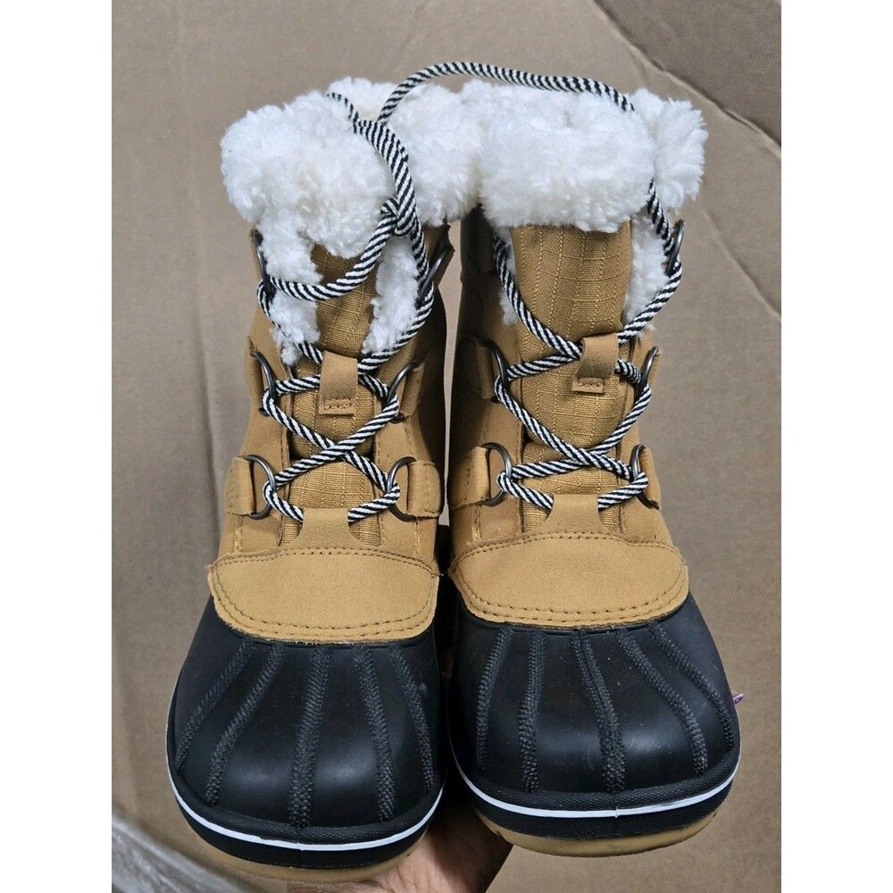 Cat & Jack Kids' Kit Thermolite Waterproof Snow Cognac Winter Boots Boys Size 1